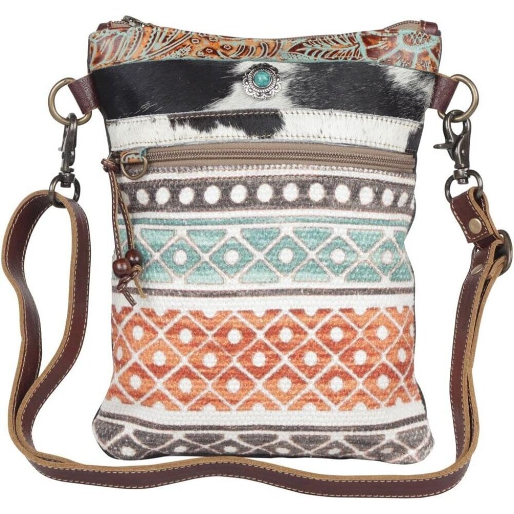 Funky Chrome Prints Leather Small Crossbody Bag Zipper Women Casual